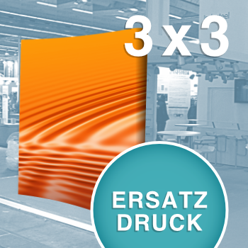 Ersatzdruck für gebogene Messewand mit Klettsystem 3 x 3