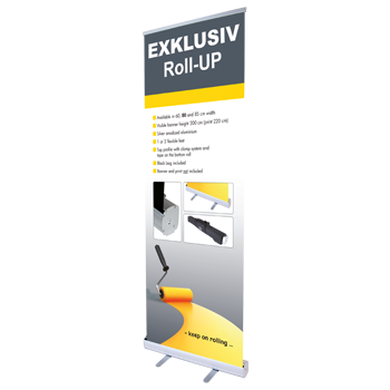 Exklusiv Roll-Up Bannerdisplay 100 cm x 200 cm<br>inklusive Druck und Versand
