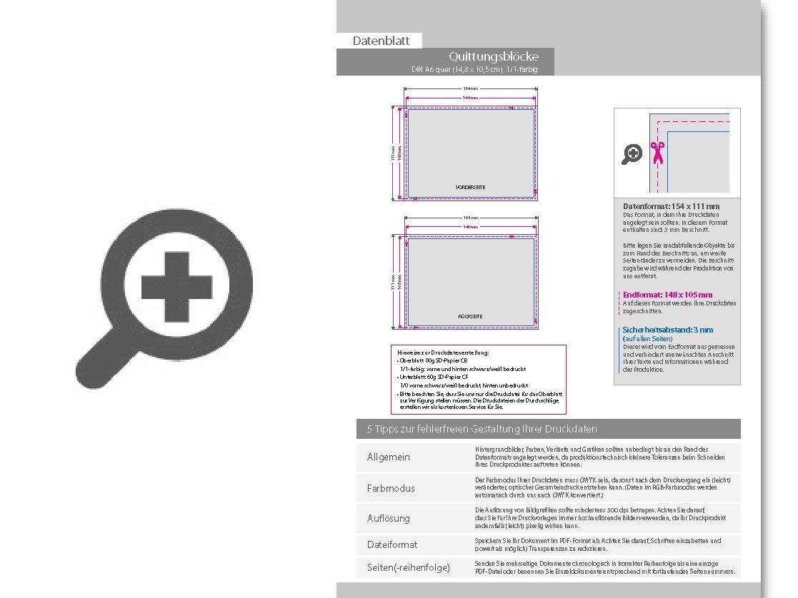 Product Bild quittungsblock_din_a6_quer__4-fach__1_1-farbig__25_s__tze_je_block