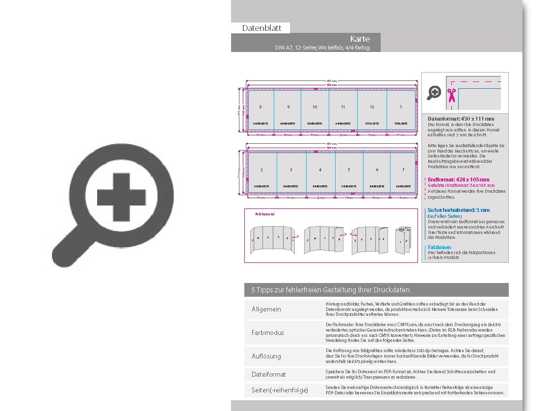 Product Bild einladungskarte__gefalzt_auf_din_a7__vertikaler_wickelfalz__12-seitig