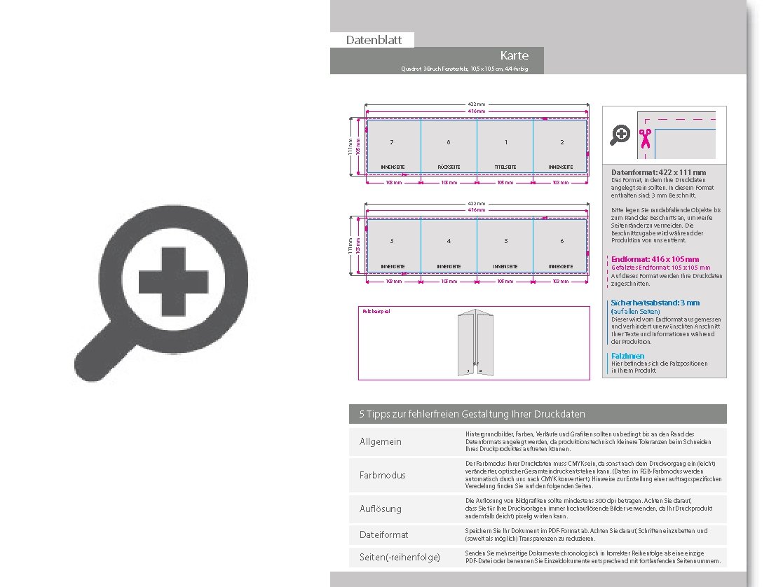 Product Bild einladungskarte__gefalzt_auf_quadrat_10_5_cm_x_10_5_cm__vertikaler_3-bruch_fensterfalz__8-seitig